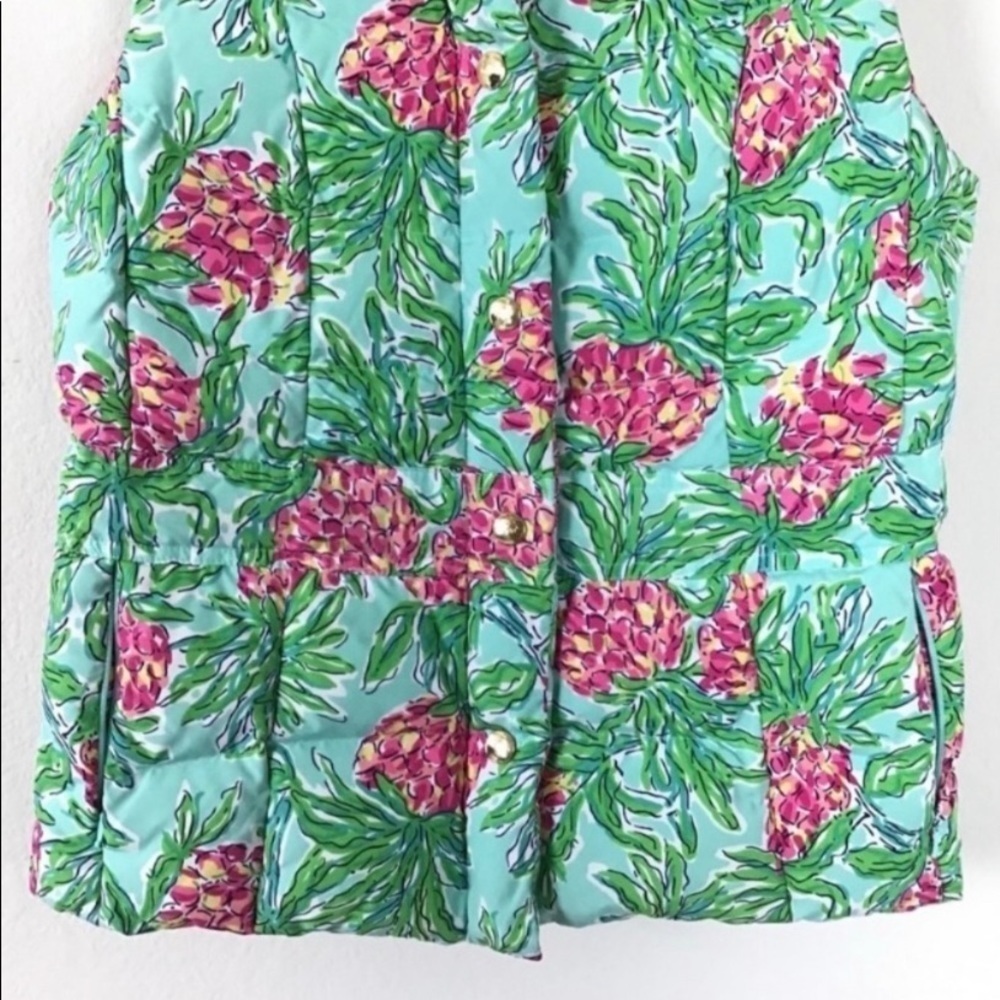Lilly Pulitzer Vest Jacket Puffer Floral Green Size XS - Picture 5 of 7